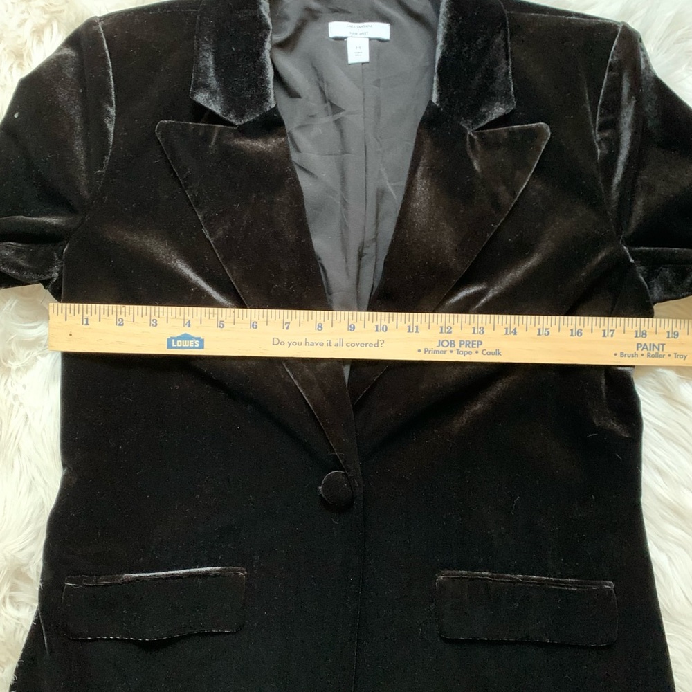 Nine West Cara Santana X Black Velvet Blazer Jacket - Picture 14 of 16